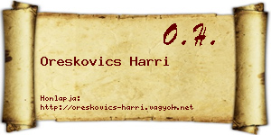 Oreskovics Harri névjegykártya